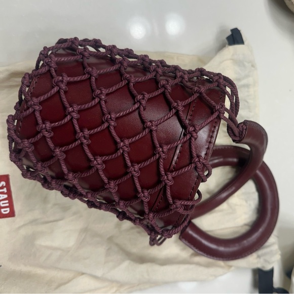 STAUD Moreau Burgundy Mini Bucket Bag - Picture 5 of 7